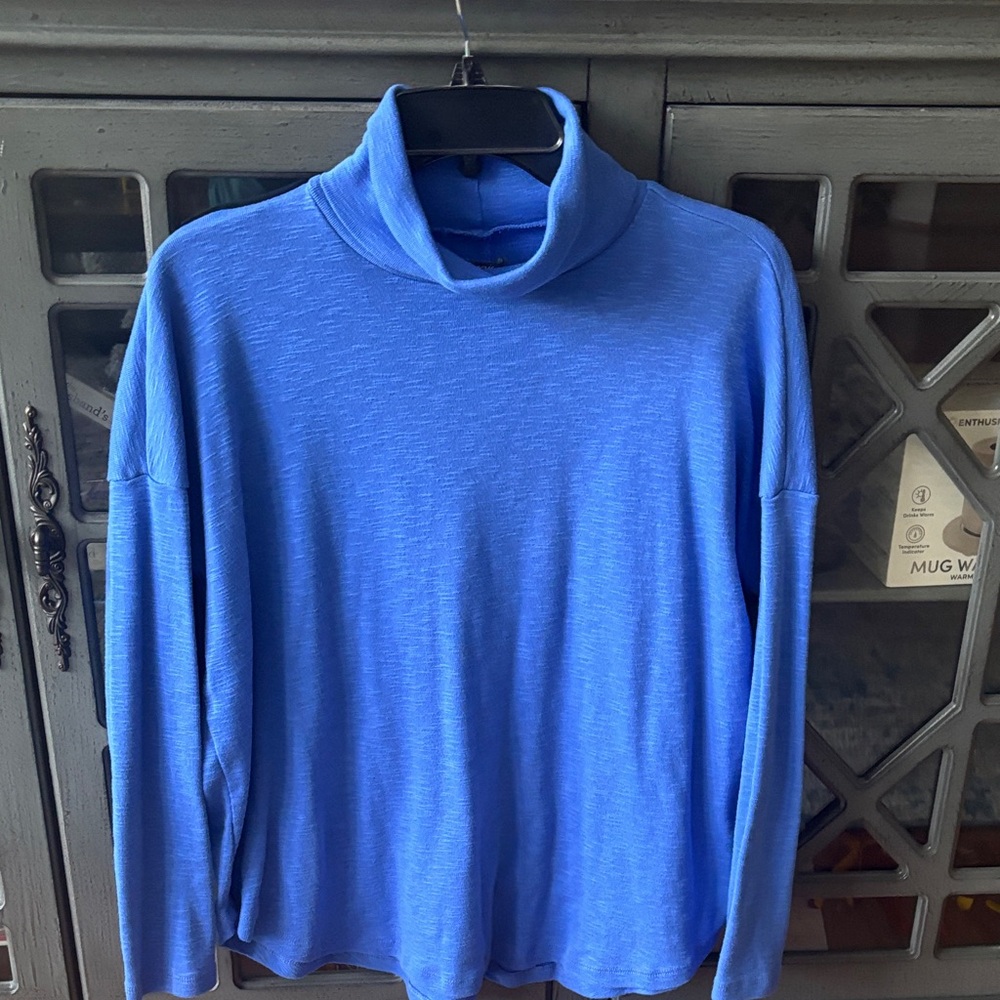 Aerie Bright Blue Lightweight Turtleneck Neck Sweater